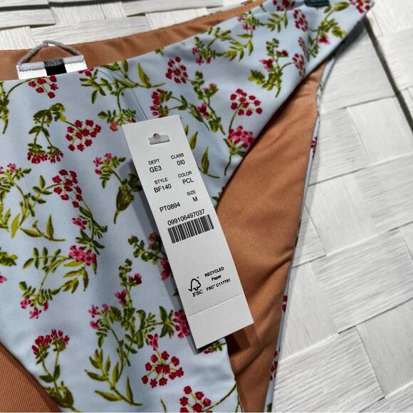J. Crew Womens Curved Waist Cheeky Bikini Bottoms In Cloud Meadow Floral Size M - Picture 9 of 15